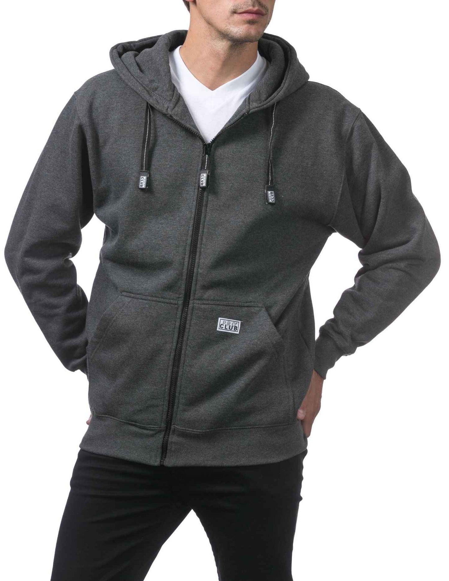 Pro Club Men's Hoodie with Full Zip, Front Pockets, - Original Style and Quality