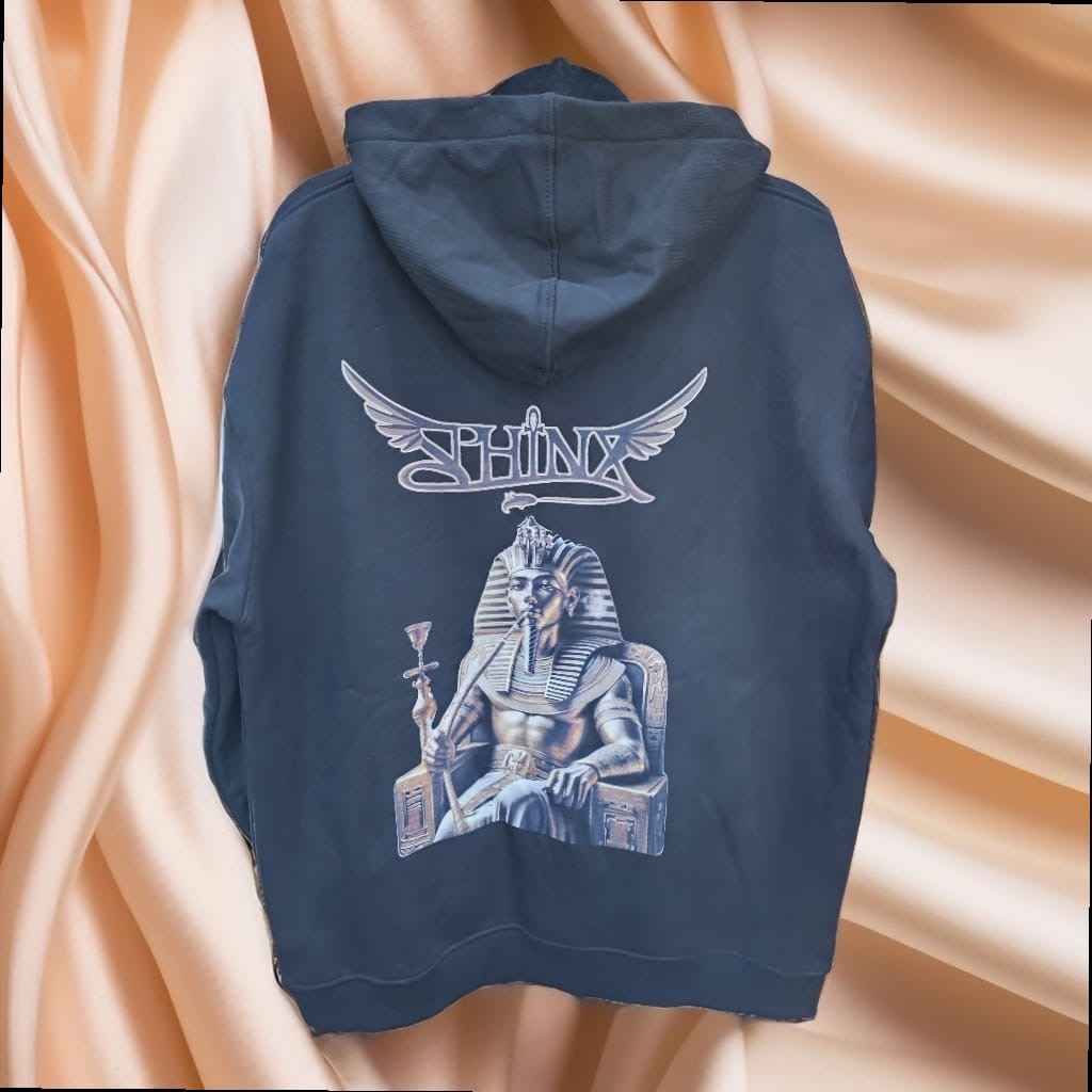Mystic Throne Sphinx Graphic Sweatsuit - Unisex Black Streetwear with Winged Logo