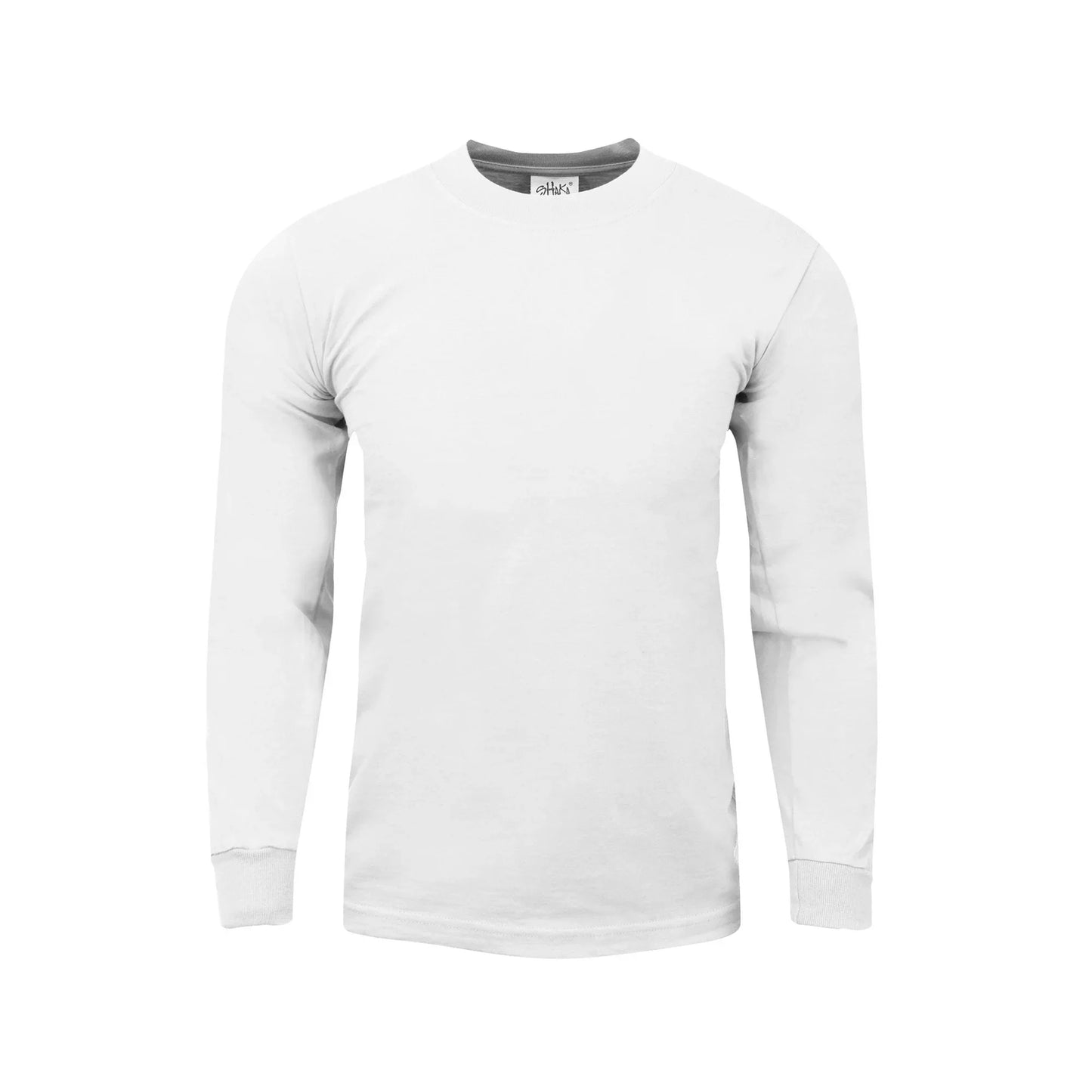 Shaka WearMen's Long Sleeve Heavyweight Cotton T Shirt –Max Heavy 7 Ounce Crew Neck Plain Tee Top Tshirts Regular