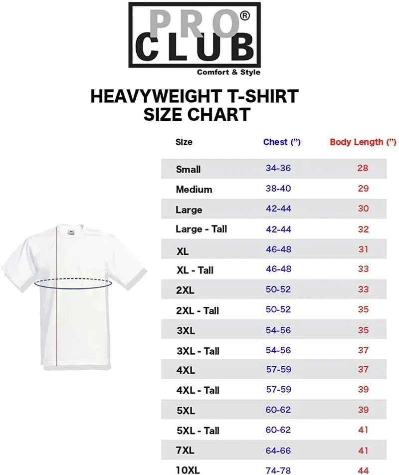 Pro Club Men's Heavyweight short Sleeve T-Shirt red
