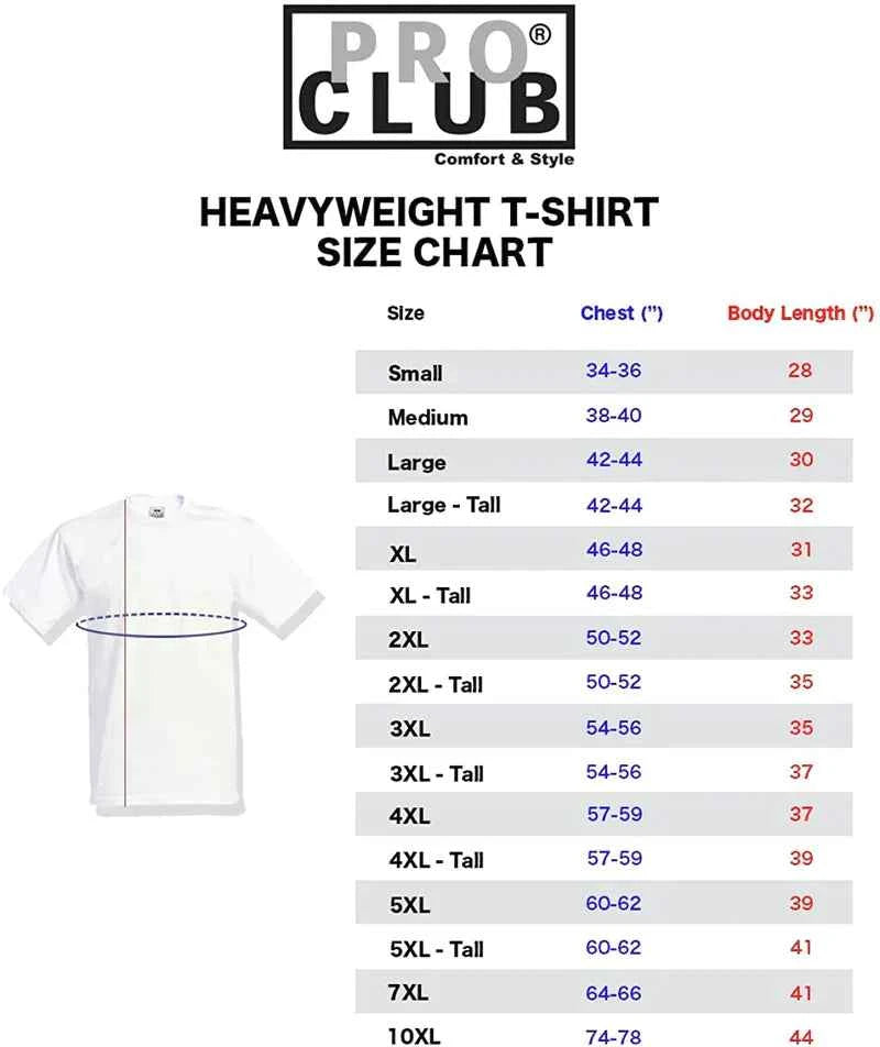 Pro Club Men's Heavyweight short Sleeve T-Shirt Sky Blue