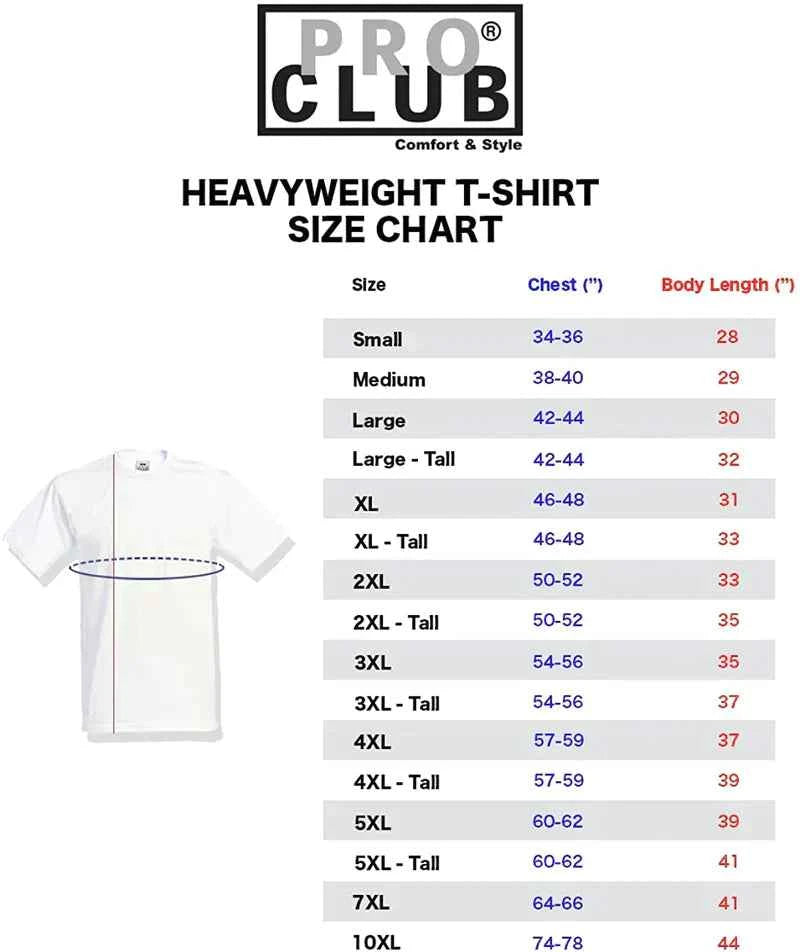 Pro Club Men's Heavyweight short Sleeve T-Shirt Charcoal Grey Classic Menswear