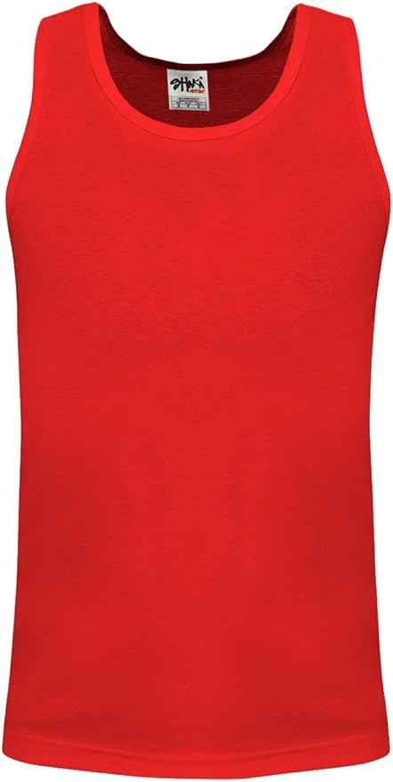 Shaka Wear Men's Basic Sleeveless Tank Top Cotton Solid Muscle Workout T-Shirt Undershirt Activewear