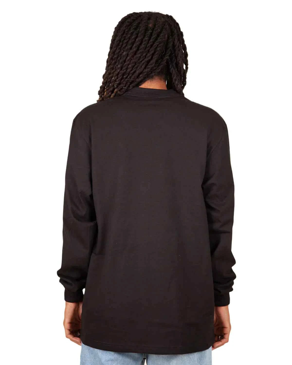 Shaka WearMen's Long Sleeve Heavyweight Cotton T Shirt –Max Heavy 7 Ounce Crew Neck Plain Tee Top Tshirts Regular