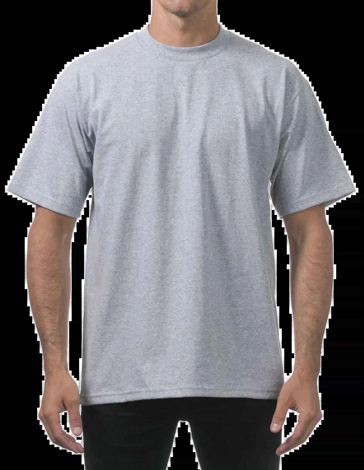 Pro Club Men's Heavyweight short Sleeve T-Shirt Heather Grey