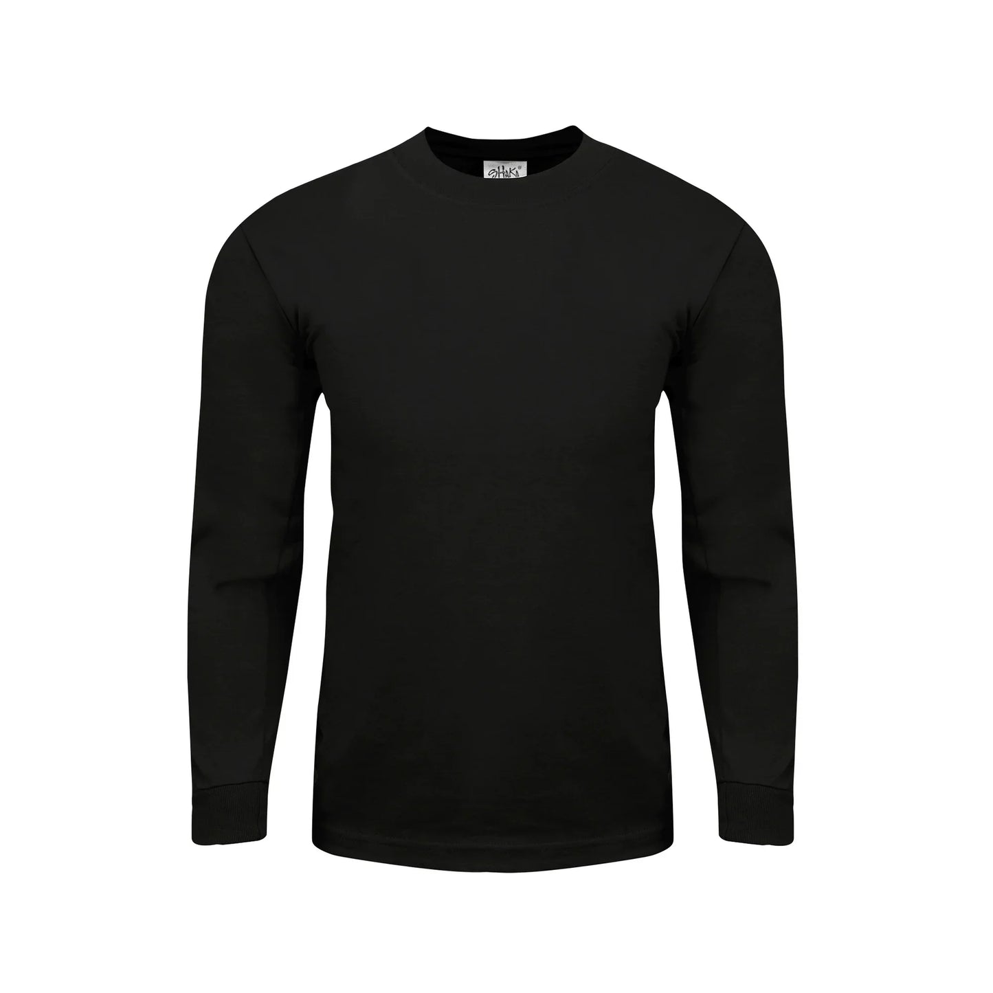 Shaka WearMen's Long Sleeve Heavyweight Cotton T Shirt –Max Heavy 7 Ounce Crew Neck Plain Tee Top Tshirts Regular