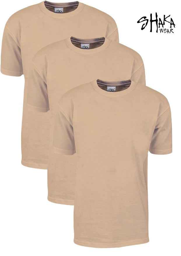 3 Pack Shaka Wear SHMHSS Crewneck 7.5 Oz Heavyweight T-Shirt