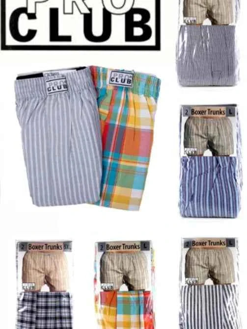 PRO CLUB MEN'S 2-PACK CLASSIC WOVEN BOXER (MIX COLORS)