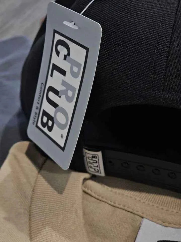 Pro Club Black Snap cap Hat With 3D Pro Club Logo