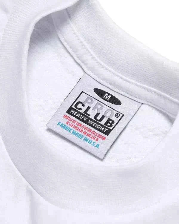 Pro Club Men's Heavyweight Long Sleeve T-Shirt White