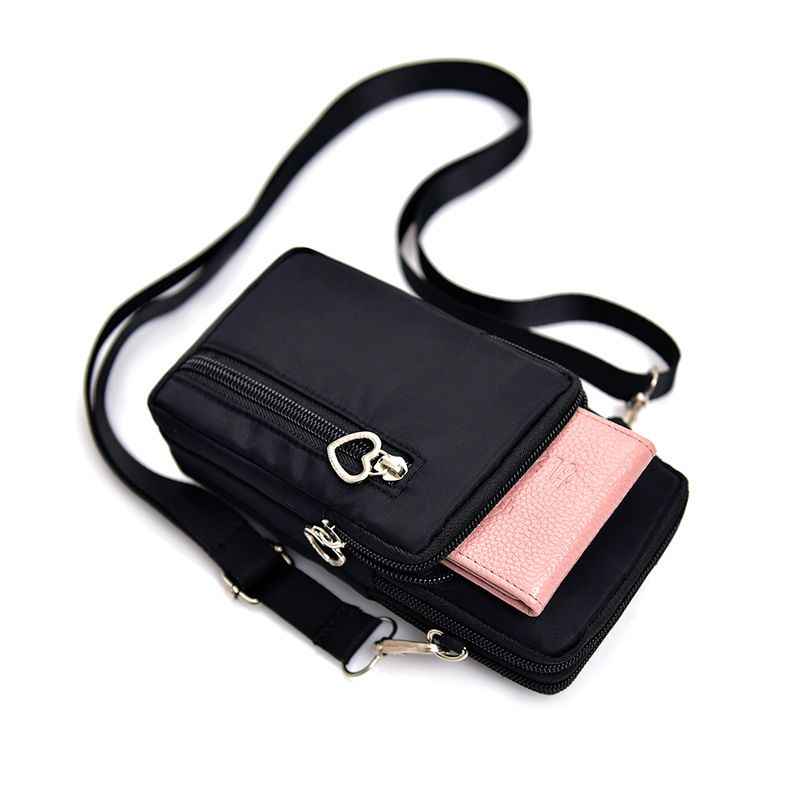 Waterproof RFID Woman's Crossbody Cell Phone Purse Holder Wallet Casual Sports Pouch Mini Crossbody Bags Black SK