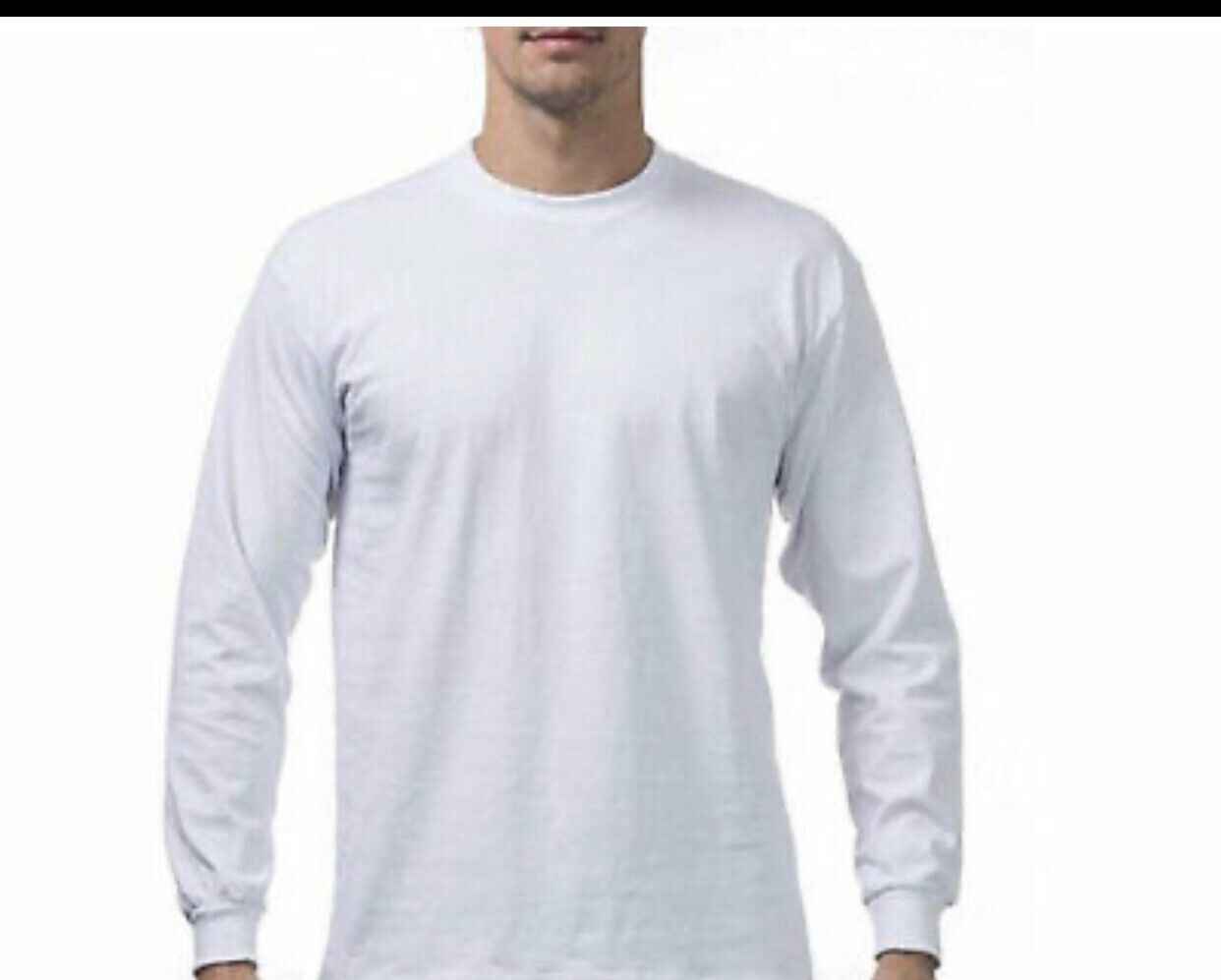 Pro Club Men's Heavyweight Long Sleeve T-Shirt White