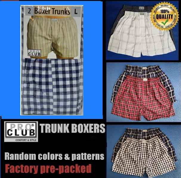 PRO CLUB MEN'S 2-PACK CLASSIC WOVEN BOXER (MIX COLORS)