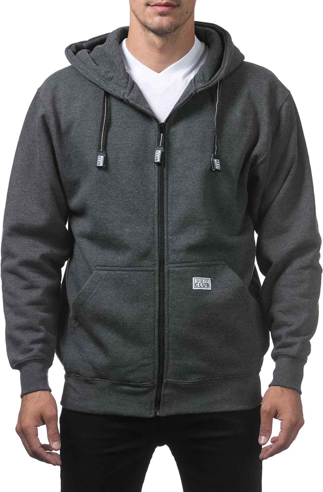 Pro Club Men's Hoodie with Full Zip, Front Pockets, - Original Style and Quality
