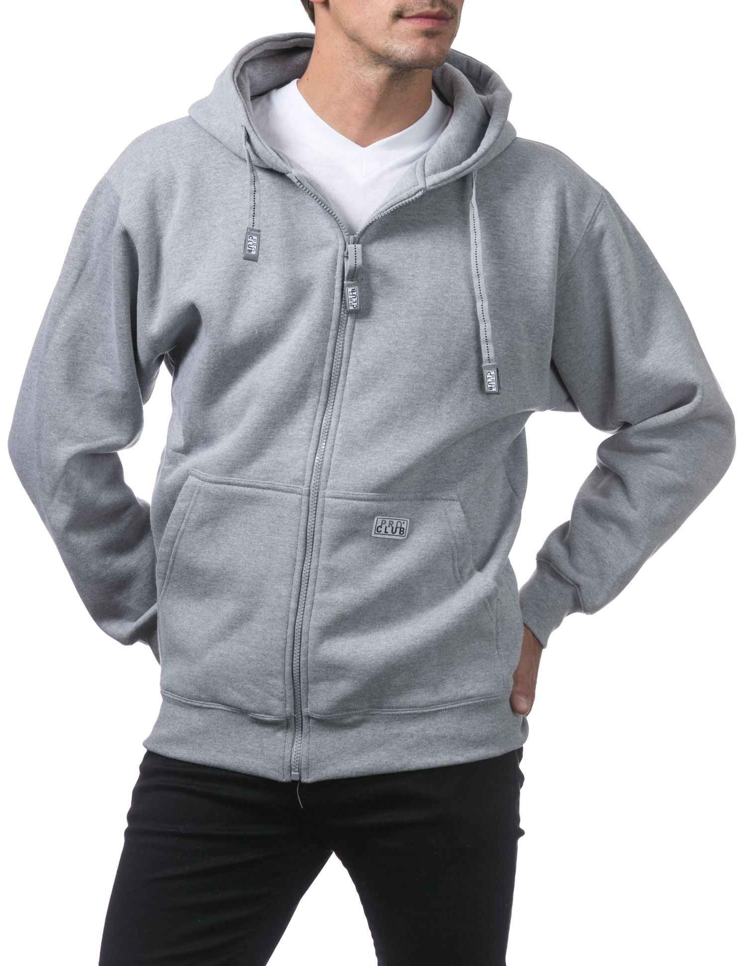 Pro Club Men's Hoodie with  Full Zip, Front Pockets,  - Original Style and Quality