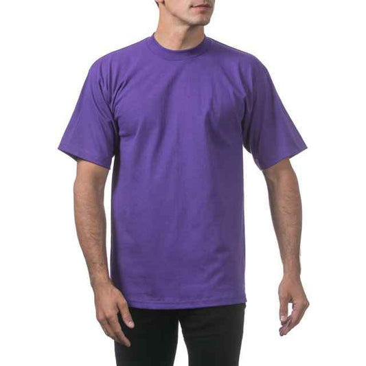 Pro Club Men's Heavyweight short Sleeve T-Shirt Purple