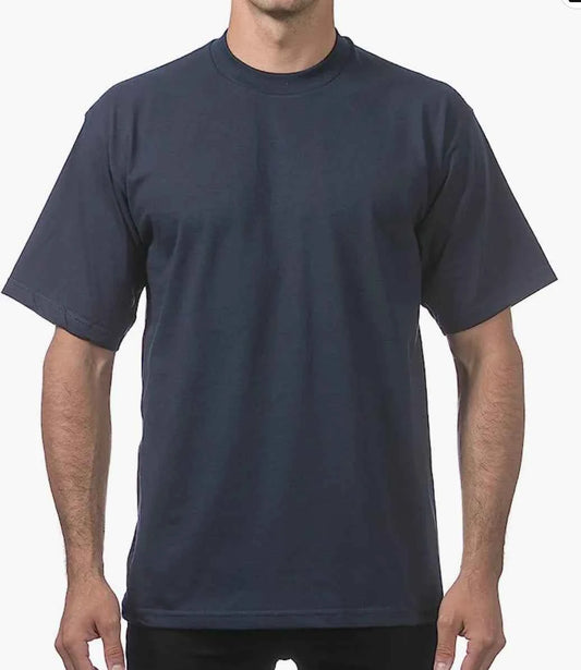 Pro Club Men's Heavyweight short Sleeve T-Shirt Navy Blue