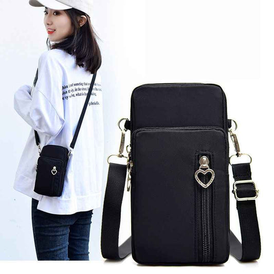Waterproof RFID Woman's Crossbody Cell Phone Purse Holder Wallet Casual Sports Pouch Mini Crossbody Bags Black SK